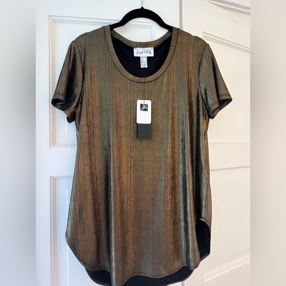 Joseph Ribkoff Metallic Tee - Picture 5 of 5